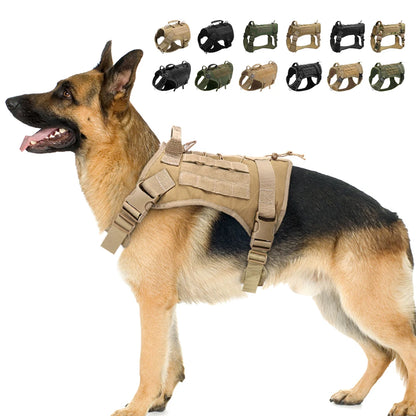 Tactical Dog Harness No Pull Adjustable Military Pet Training Harness Molle Vest With Handle For Medium Large Dogs Outdoor Hike