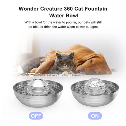 Cat Water Fountain Automatic Pet Dog Feeder Stainless Steel Water Dispenser Drinking Bowl with Ultra Quiet Pump Carbon Filters