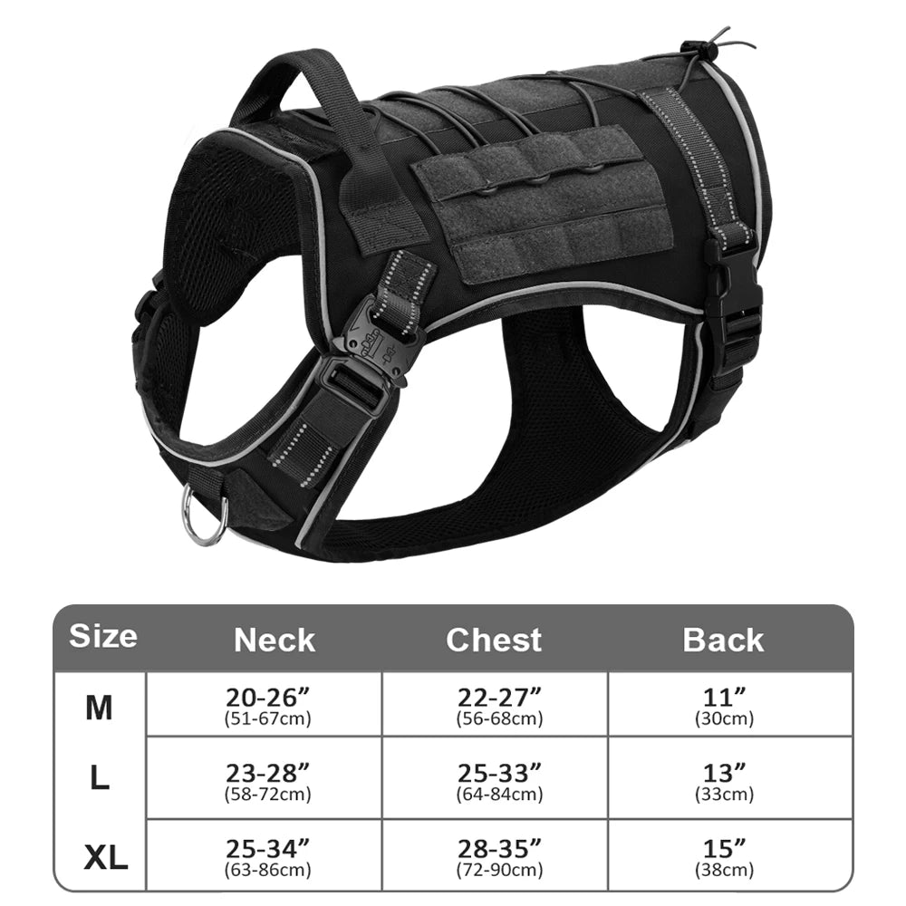Tactical Dog Harness No Pull Adjustable Military Pet Training Harness Molle Vest With Handle For Medium Large Dogs Outdoor Hike
