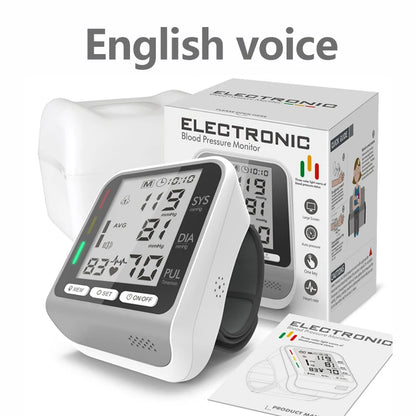 Automatic Portable Medical Digital Wrist Blood Pressure Monitor Sphygmomanometer Tonometer Tensiometer Heart Rate Pulse Meter BP