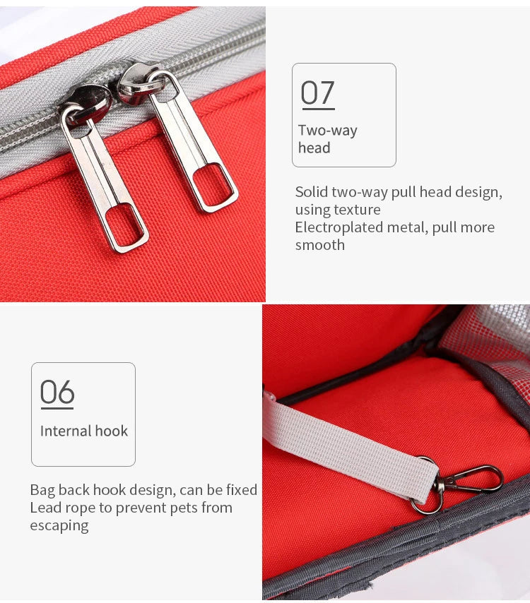 Large Capacity Transparent Outdoor Pet Carrier Bag Portable Cat Dog Tote Backpack Zipper Breathable Sturdy for Travel Transport