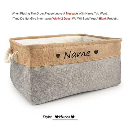 Personalized Dog Toy Basket Free Print Pet Storage Box Cat DIY Custom Name Toys Clothes Accessories Organize Storage