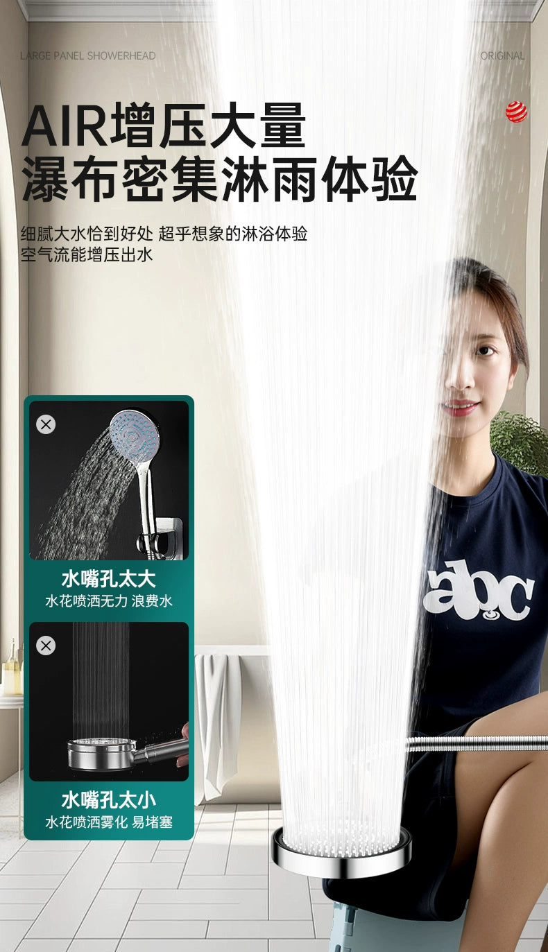 High Pressure 15cm Big Panel Shower Head 3 Modes Adjustable Showerheads with Hose Water Saving Spray Nozzle Bathroom Accessories