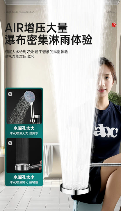 High Pressure 15cm Big Panel Shower Head 3 Modes Adjustable Showerheads with Hose Water Saving Spray Nozzle Bathroom Accessories