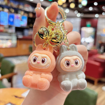 New Flocking Fabric Keychain Pendant Cute Blind Box Internet-famous Doll Student Bag Pendant