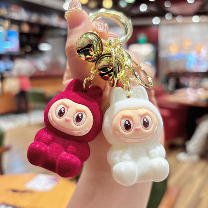New Flocking Fabric Keychain Pendant Cute Blind Box Internet-famous Doll Student Bag Pendant