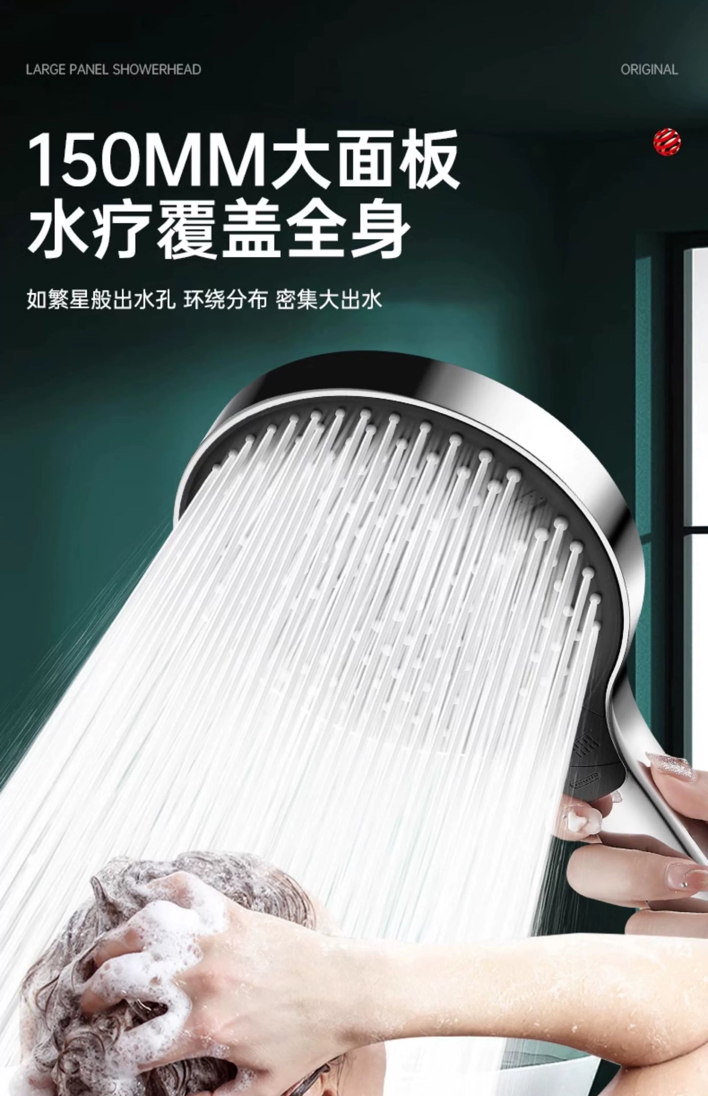 High Pressure 15cm Big Panel Shower Head 3 Modes Adjustable Showerheads with Hose Water Saving Spray Nozzle Bathroom Accessories