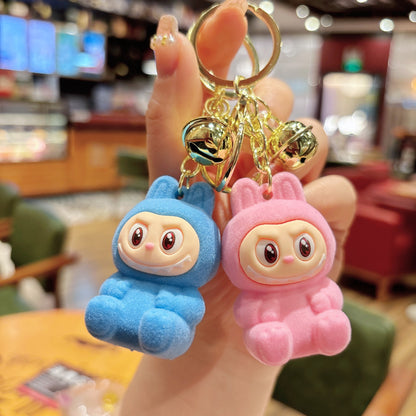 New Flocking Fabric Keychain Pendant Cute Blind Box Internet-famous Doll Student Bag Pendant