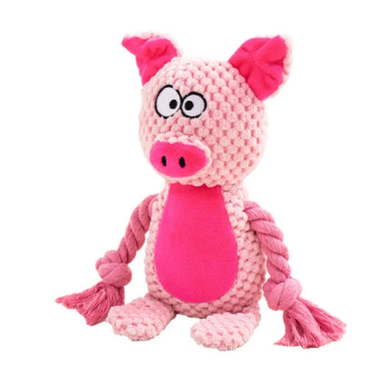 Cute Pet Push Toy Dog Self Relieving Vocalizing Elephant Fox Cat Teeth Grinding and Bite Resistant Interactive Cleaning Chew Toy