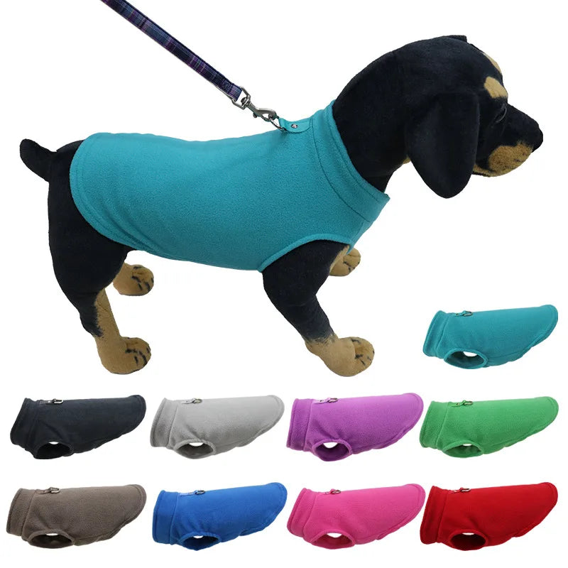 Winter Warm Fleece Dogs Clothes Soft Pet Jacket Vest with D-Ring for Small Puppy Cats Coat Chihuahua French Bulldog Pug Costume
