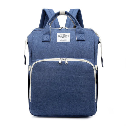 New Folding Mommy Bag Lightweight Portable Folding Crib Bed Large-capacity Baby Backpack Mommy Baby Diapers Bags Outting Bag