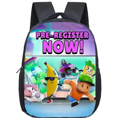 Cartoon Stumble Guys Backpack Children School Bags 3D Game Kids Backpack for Boys Girls Kindergarten Bag Baby Toddler Bookbag