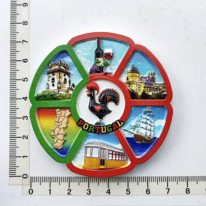 Portugal Fridge Magnets Tourism Souvenir UV Printing Resin Refrigerator Magnets Sticker Collection craft Gift Home Decoration