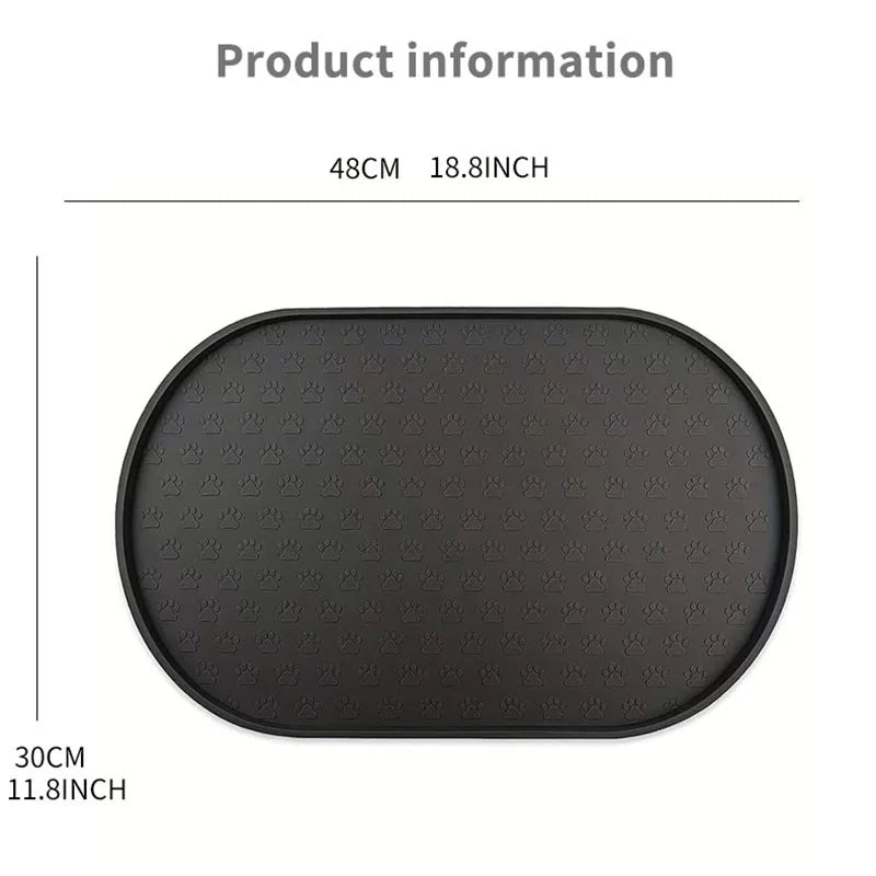 6-color available pet meal MATS, dog eating MATS, pet dog feeding MATS, silicone material, oval shape, easy to clean