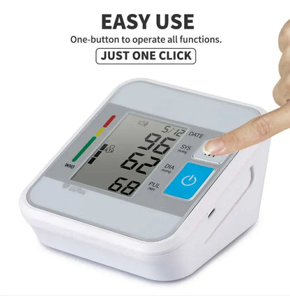 Arm Blood Pressure Monitor Digital BP Meter LCD Tensiometer Cuff Portable Irregular Pulse Heart Rate Tonometer Sphygmomanometer