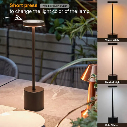 Table lamp USB Rechargeable Wireless desk lamp Dimming Touch night light lamps home decor Retro Portable bedside lamp for room