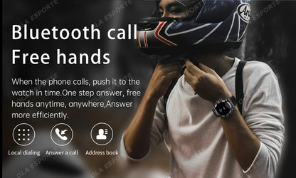 New Outdoor Military Smartwatch For Men Health Monitor Bluetooth Call Voice Assistant GPS Sports Waterproof Men Smartwatch 2024