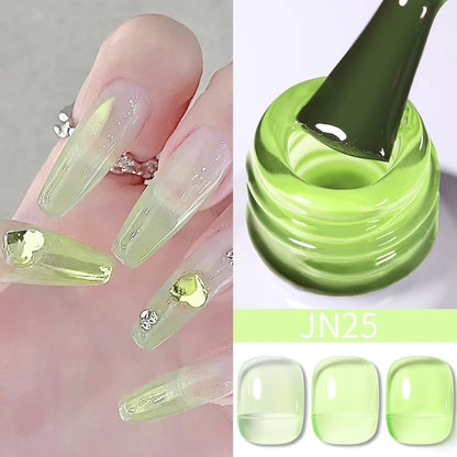 BORN PRETTY 10ml Wine Red Glitter Jelly Nude Gel Nail Polish Soak Off Translucent Color UV Light Cure for Nail Art DIY at Home