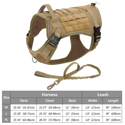 Tactical Dog Harness No Pull Adjustable Military Pet Training Harness Molle Vest With Handle For Medium Large Dogs Outdoor Hike