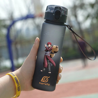 Naruto Sasuke Anime Pattern Plastic Drinking Cup Cartoon Water Bottle 560ml High Capacity Portable Sports Water Bottle Boy Girls