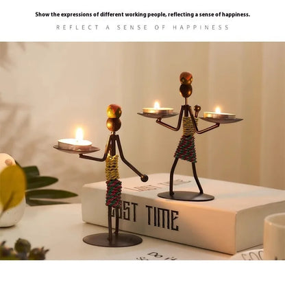 Light Luxury Table Decoration Candle Holder Iron Home Romantic Candlelight Dinner Metal Candle Holder Knick-knack Props