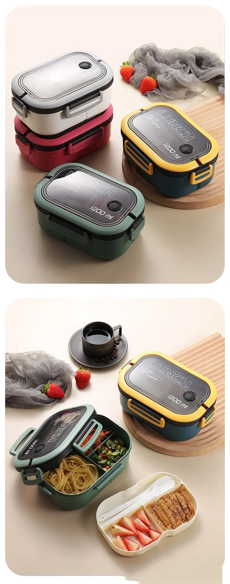 Cute Lunch Box For Kids Compartments Microwae Bento Lunchbox Children Kid School Outdoor Camping Picnic Food Container Portable