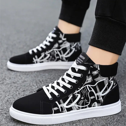 Men's Sneakers Fashion High Top Canvas Shoes Autumn New Casual Shoes for Men Lace Up Platform Vulcanized Shoes Big Size48 Tenis