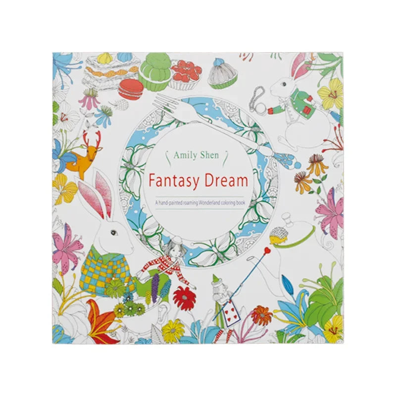 A Hand Painted Explore Wonderland Coloring Book 24 Pages Enchanted Forest/Secret Garden Graffiti Painting Books