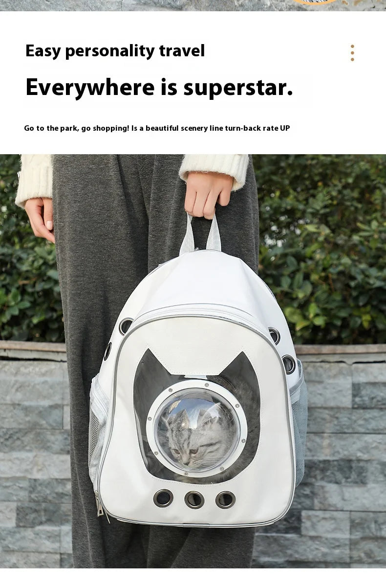 Space Capsule Pet Backpack 360° View/Breathable Mesh/Safety Strap Cat Carrier/Dog Carrier Transparent Bubble