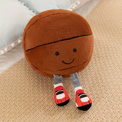 1 creative sports equipment doll, cute ball doll, fun plush toy, long legged ball doll, cartoon doll with shoes, decoration!