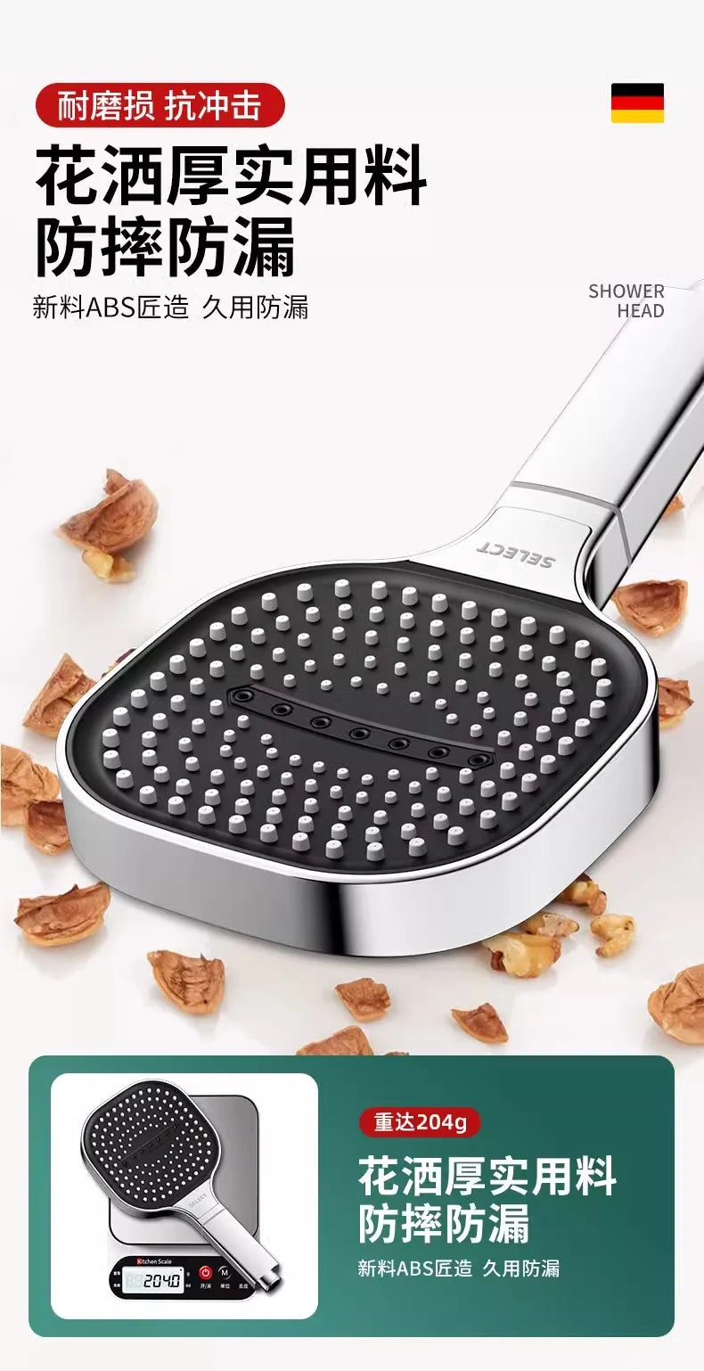 New 13CM Large Panel 3 Modes Adjustable Home Shower Head High Pressure Massage ShowerHead Filter Element Bathroom Accessories
