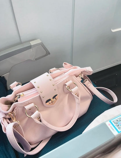 Sweet Bow Lolita Pink Hand Bag Purse Women Harajuku Love Heart Soft Crossbody Bag Lady Kawaii Large Capacity Shoulder Bag Female