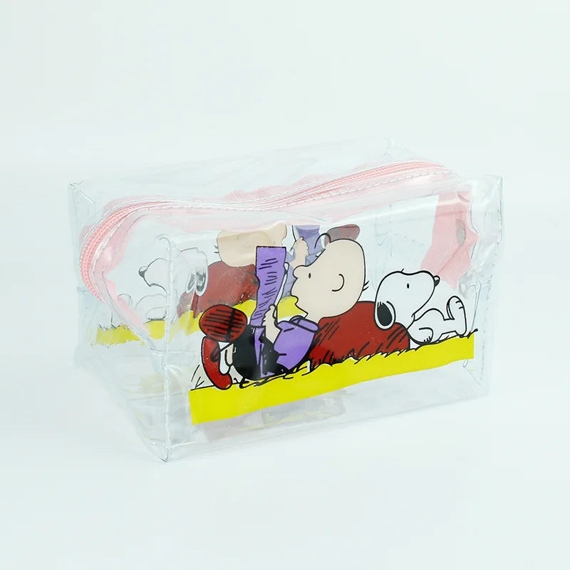 Snoopy Outdoor Girl Makeup Bag Women Necessary Cosmetic Bag Transparent Travel Organizer Cartoon Fashion Small Toiletry Pouch