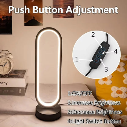 New Ring LED Desktop Decorative Lamp Letter G Table Lamp 3 Color Adjustable Bedroom Bedside Lamp Soft Light Stylish Night Lights