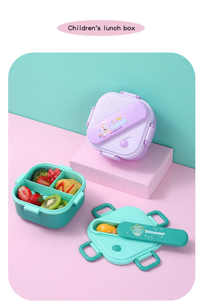 3 Grids Unicorn Lunch Box For Children Students Sandwich Fruit Food Storage Container Cartoon Kids Bento Box For School Camping