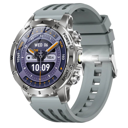 Outdoors Smart Watch Men Women BT Call Health Music 800Mah Battery Smartwatch Flashlight Compass Sports Fitness IP68 Waterproof