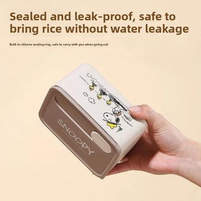 Cute Snoopy cartoon insulation lunch box multi-layer convenient to carry 304 stainless steel large capacity lunch box gift