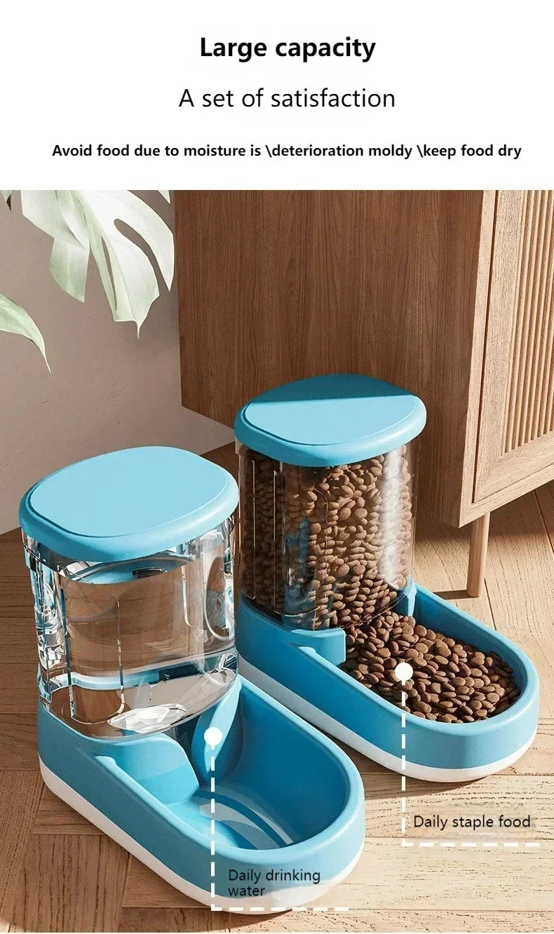 Automatic Pet Feeder Water Dispenser Cat Dog Food Bowl Puppy Cat Drinking Water Flowing Water Without Inserting Electric