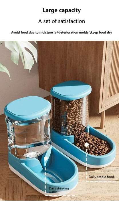 Automatic Pet Feeder Water Dispenser Cat Dog Food Bowl Puppy Cat Drinking Water Flowing Water Without Inserting Electric