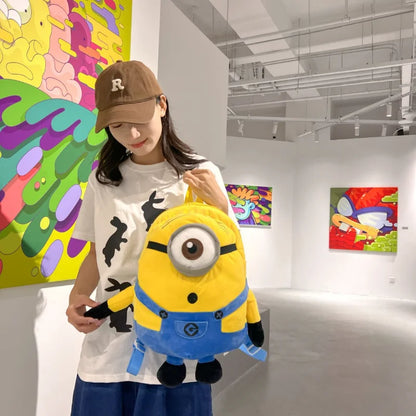 New Cartoon Anime  Backpack Minions Doll Large Size School Bag Large Capacity Student Cartoon Backpack