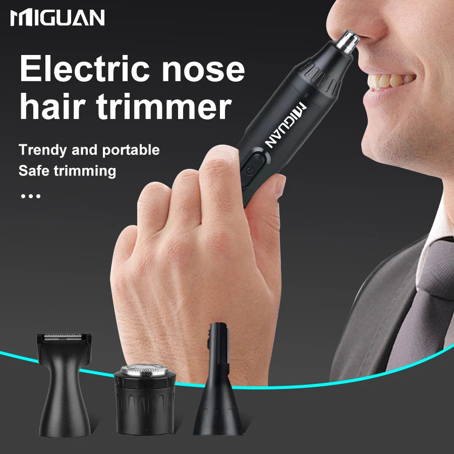 4-in-1 Professional Grooming Kit, USB Rechargeable Nose & Ear Hair Trimmer, Beard and Eyebrow Razor, Men'S Personal Care Tools