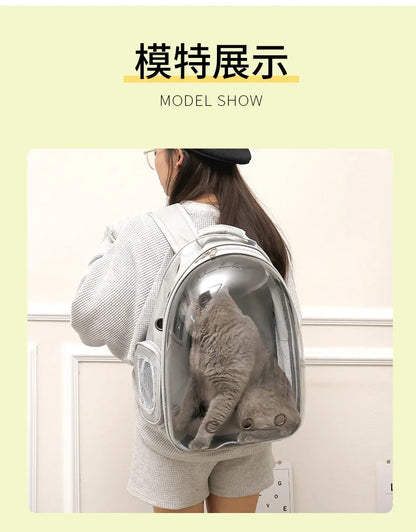2025 New Space Capsule Transparent Cat Bag Breathable Shoulder Pet Bag Portable Cat Bag Pet Supplies Pet Backpack