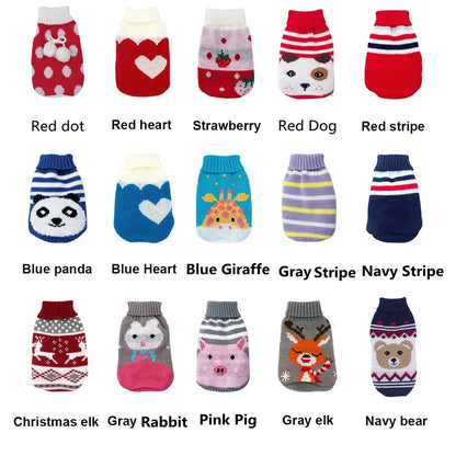 Christmas Cat Dog Sweater Pullover Winter Dog Clothes for Small Dogs Chihuahua Yorkies Puppy Jacket Pet Clothing ubranka dla psa