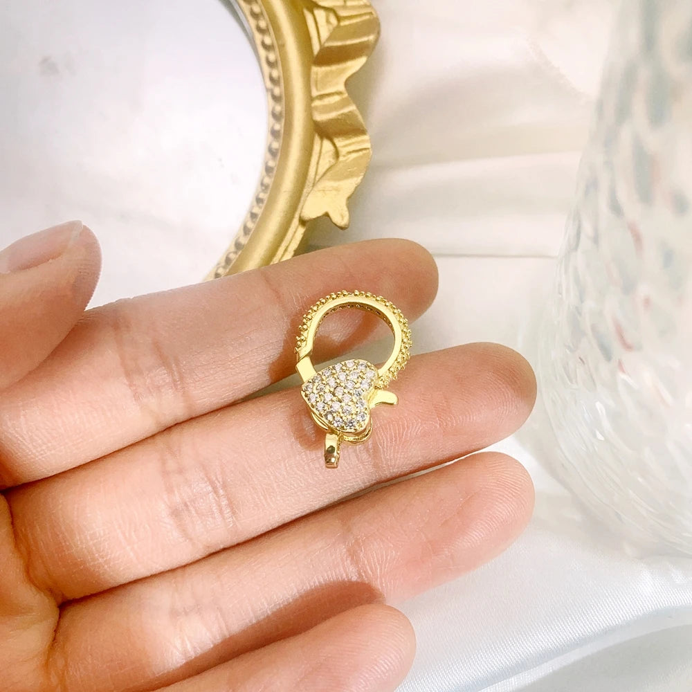 Juya 18K Real Gold Plated Accessories DIY Needlework Beads Pearls Jewelry Making Fastener Closures Lobster Lock Clasps Supplies
