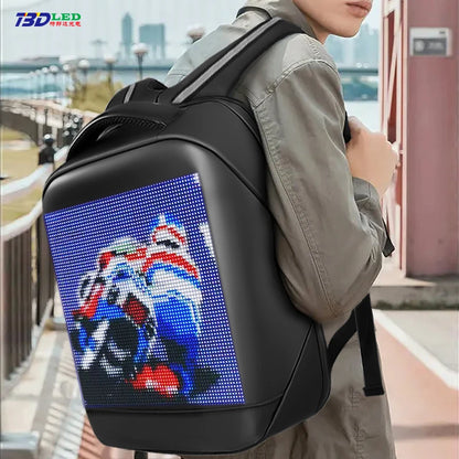 Fashion Custom APP Programmable Smart Led GIF Picture Advertising Backpack