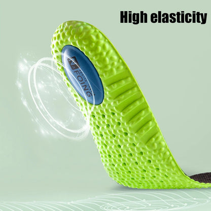 Sports Shock Absorption Insole Green PU Memory Foam Breathable Arch Support Orthopedic Shoes Pad Men Women Feet Care Shoes Pad