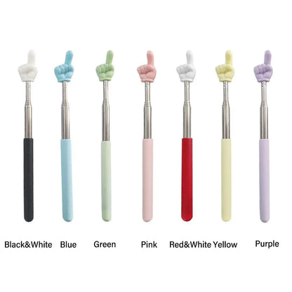 1PC Stainless Steel Teaching Tools Finger Design Whiteboard Pointer Teaching Stick Finger Reading Sticks Handheld Presenter
