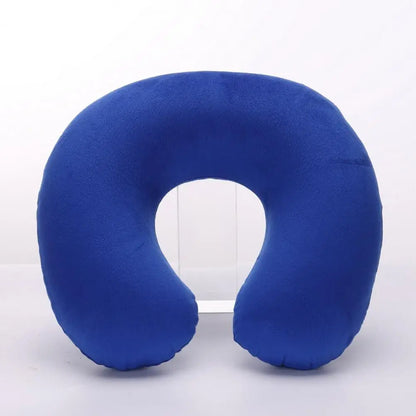 U-shaped Neck Pillow Inflatable Fatigue Relief Travel Pillow Flight Headrest Sleep U-shaped Cushion for Plane