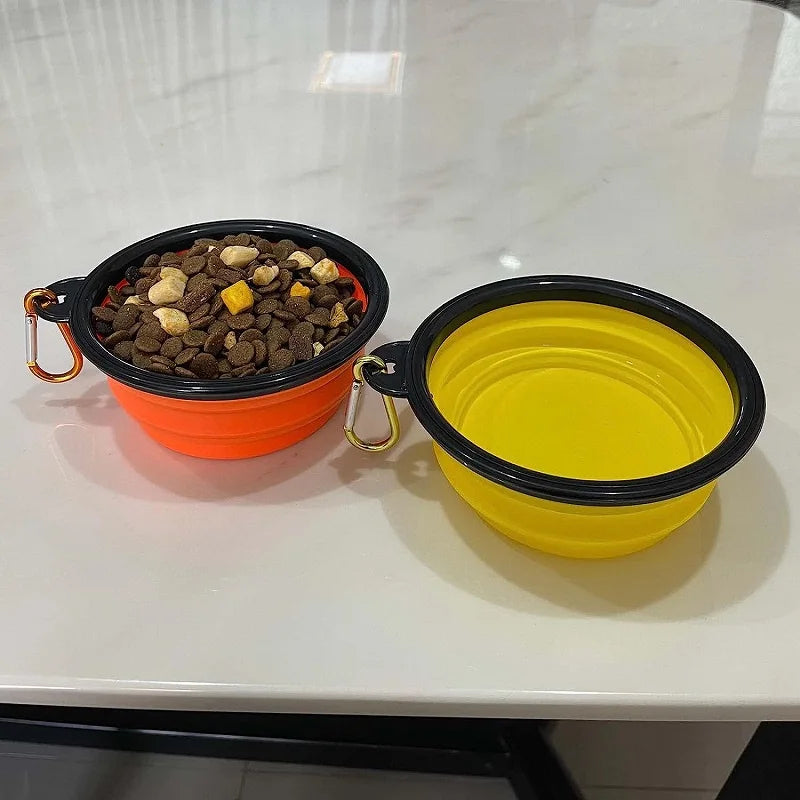 Pet Folding Silicone Bowl Collapsible Dog Food Bowl Water Large Outdoor Pet Travel Bowl Portable Puppy Food Container Feeder