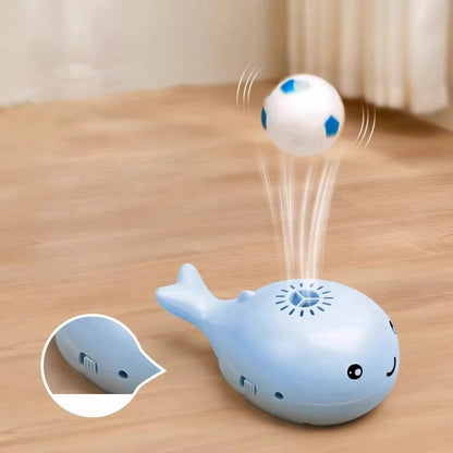 Interactive Cat Toys Electric Jet Floating Ball Cat Toy Whale Shaped Cat Toy Portable USB Dual Function Fan Pet Toy for Teaser